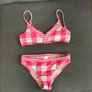 Girls Pink and White Bikini Set